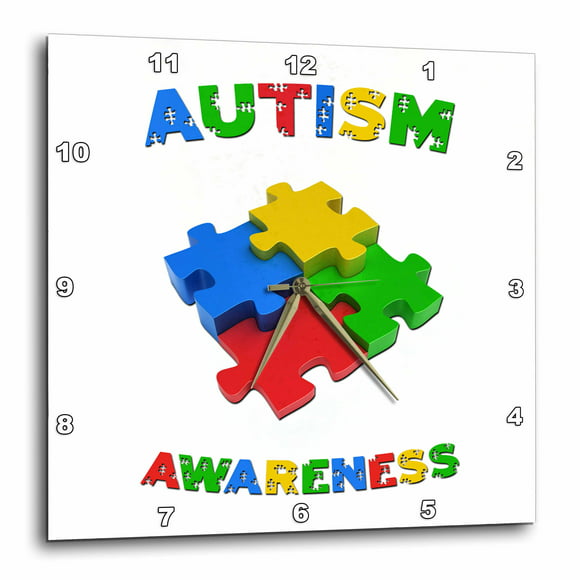 Clear 3dRose Autism Awareness Colorful Puzzle Pieces 6 by 6 inches Decorative Tiles 8x8 Framed 
